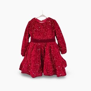 Formal Red Princess Sequins Bowknot Long Sleeve